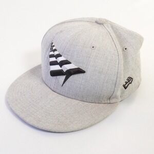 Paper Planes Hat Jay Z 59FIFTY Fitted Embroidered Logo Grey Wool Blend Men 7 1/2
